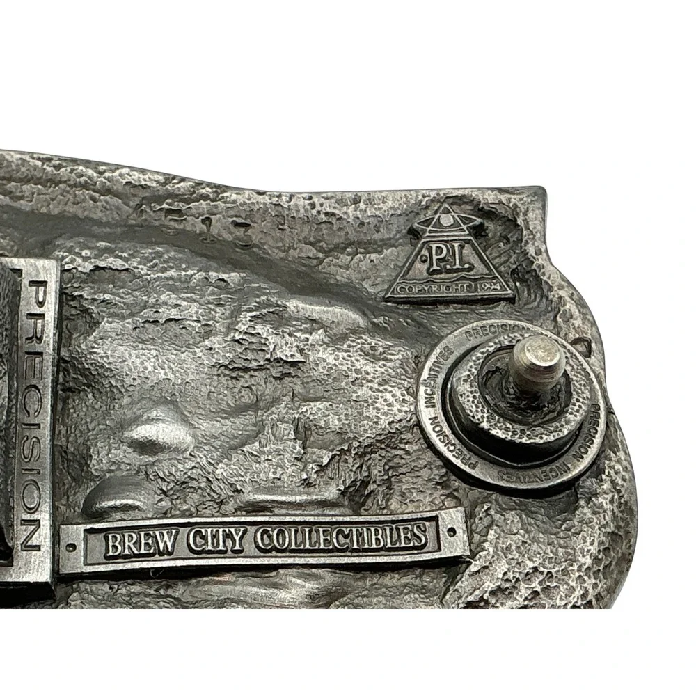 Vintage 1994 Brew City‎ Collectibles The Turkey Hunter Belt Buckle Silver Tone